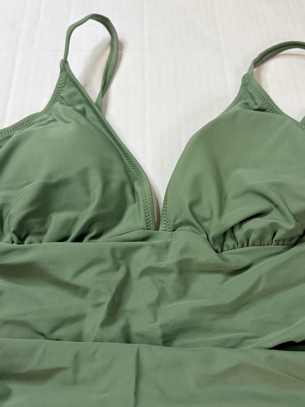 Cupshe Sage Green Ruched One-Piece Swimsuit - Picture 11 of 14